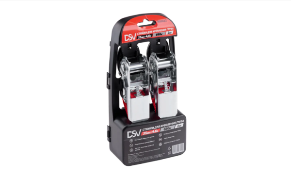 DSV Ремень стяжной, 4.6 м, нагрузка до 0.68 т, 2 шт. DSV Ремень стяжной, 4.6 м, нагрузка до 0.68 т, 2 шт.